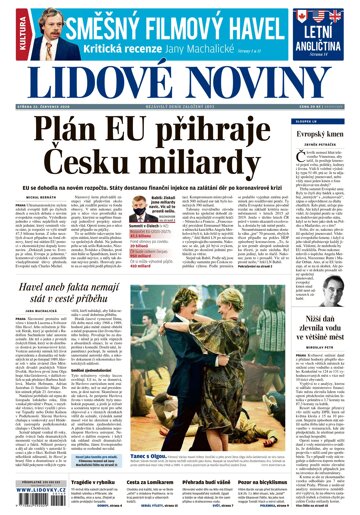 Obálka e-magazínu Lidové noviny 22.7.2020