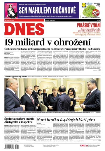 Obálka e-magazínu MF Dnes 12.2.2015