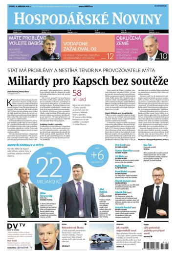 Obálka e-magazínu Hospodářské noviny 053 - 17.3.2015