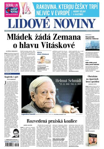 Obálka e-magazínu Lidové noviny 11.11.2015