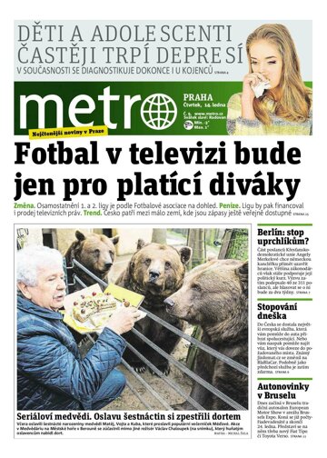 Obálka e-magazínu deník METRO 14.1.2016