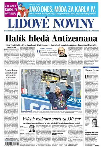 Obálka e-magazínu Lidové noviny 25.4.2016