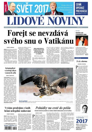 Obálka e-magazínu Lidové noviny 28.12.2016