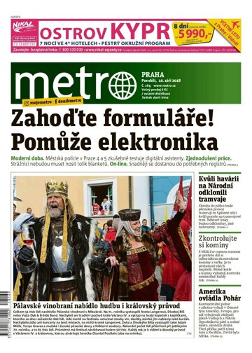 Obálka e-magazínu deník METRO 10.9.2018