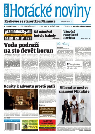 Obálka e-magazínu Horácké Noviny Čtvrtek 9.12.2021 č. 049