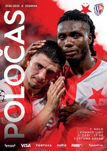 Obálka e-magazínu Poločas 25/2024č.6 Slavia - Pardubice