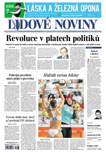 Obálka e-magazínu Lidové noviny 10.8.2016