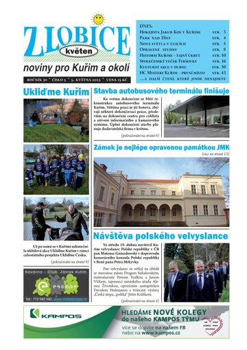 Obálka e-magazínu Zlobice – noviny pro Kuřim a okolí 5/2023