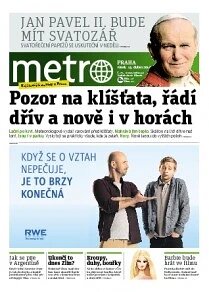 Obálka e-magazínu deník METRO 25.4.2014