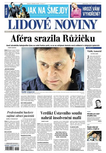 Obálka e-magazínu Lidové noviny 10.6.2015