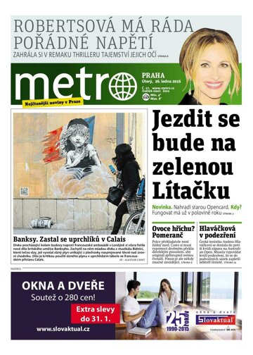 Obálka e-magazínu deník METRO 26.1.2016