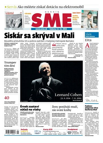 Obálka e-magazínu SME 12.11.2016