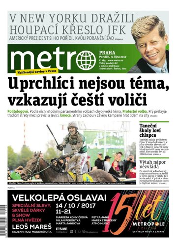 Obálka e-magazínu deník METRO 9.10.2017