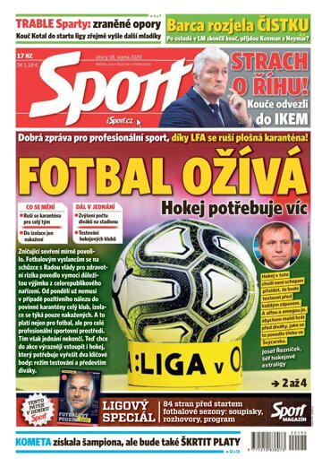 Obálka e-magazínu Sport 18.8.2020