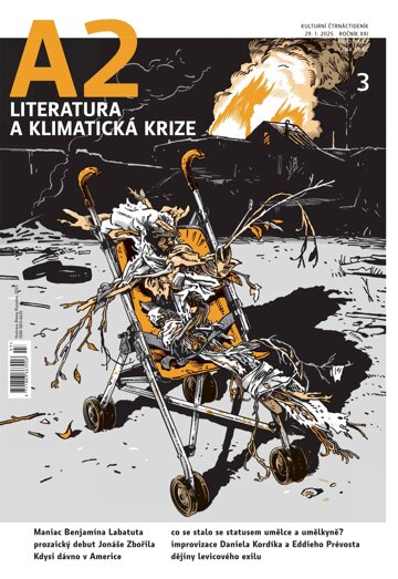 Obálka e-magazínu A2 – Literatura a klimatická krize – 03/2025