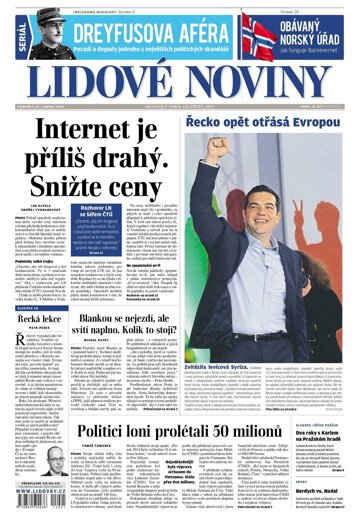 Obálka e-magazínu Lidové noviny 26.1.2015