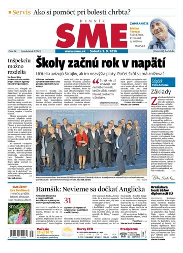 Obálka e-magazínu SME 3.9.2016