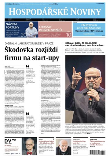 Obálka e-magazínu Hospodářské noviny 210 - 31.10.2016