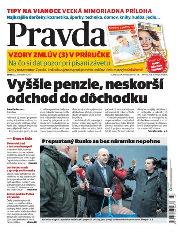 Obálka e-magazínu Pravda 22.11.2017