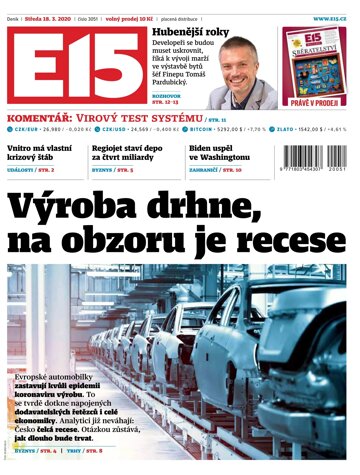 Obálka e-magazínu E15 18.3.2020