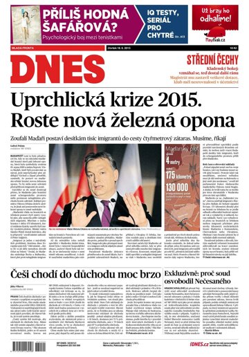 Obálka e-magazínu MF Dnes Střední Čechy - 18.6...2015