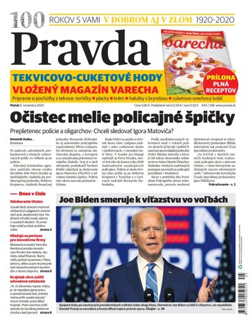 Obálka e-magazínu Pravda 6. 11. 2020