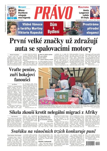 Obálka e-magazínu Deník Právo 18.12.2024