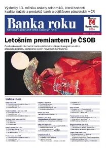 Obálka e-magazínu Mimořádné přílohy LN Morava extra BANKA ROKU - 14.11.2014