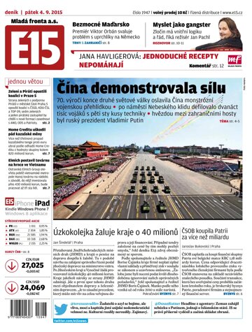 Obálka e-magazínu E15 4.9.2015