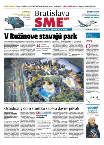 Obálka e-magazínu SME MY Bratislava 11.5.2018