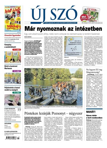 Obálka e-magazínu Új Szó 14.9.2016