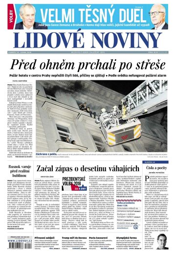 Obálka e-magazínu Lidové noviny 22.1.2018