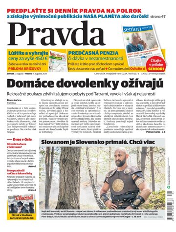 Obálka e-magazínu Pravda 3. 8. 2019