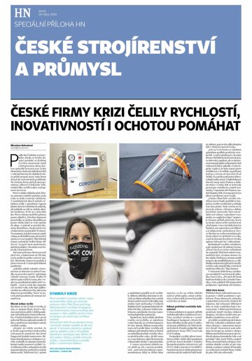 Obálka e-magazínu Hospodářské noviny - příloha 203 - 20.10.2020 příloha České strojírenství a průmysl