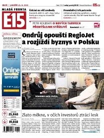 Obálka e-magazínu E15 15.4.2013