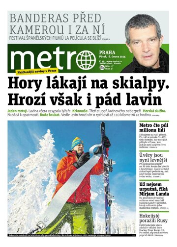 Obálka e-magazínu deník METRO 6.2.2015