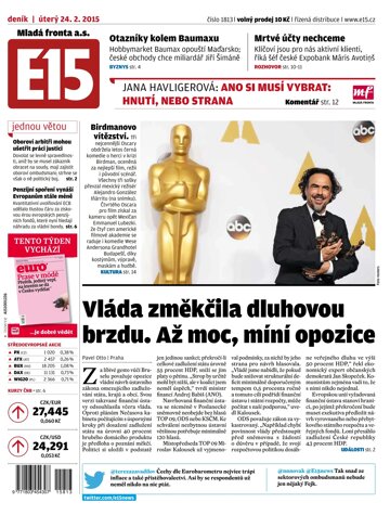 Obálka e-magazínu E15 24.2.2015