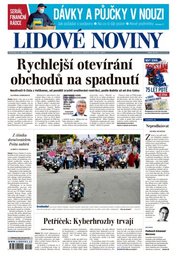 Obálka e-magazínu Lidové noviny 23.4.2020