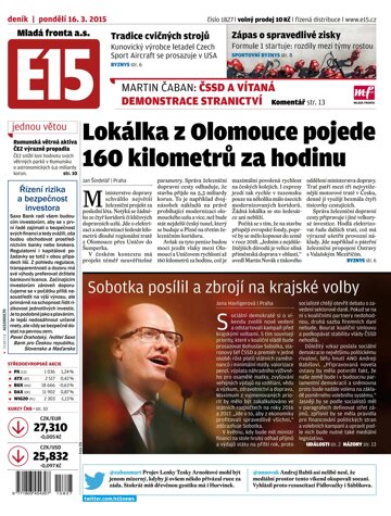 Obálka e-magazínu E15 16.3.2015