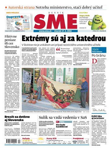 Obálka e-magazínu SME 17.5.2016