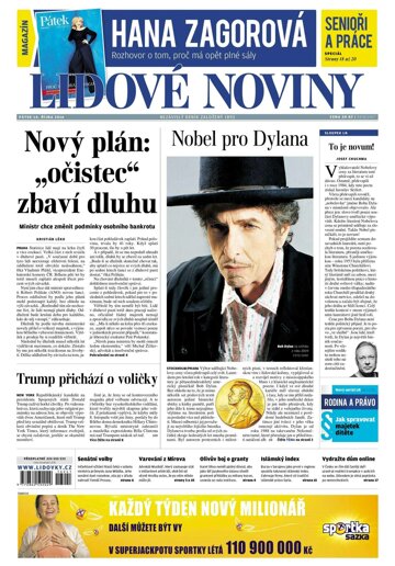 Obálka e-magazínu Lidové noviny 14.10.2016