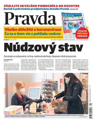 Obálka e-magazínu Pravda 16. 3. 2020