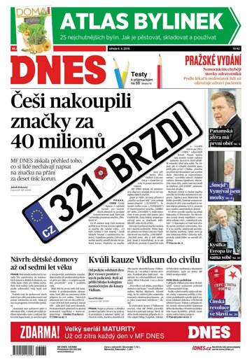 Obálka e-magazínu MF Dnes 6.4.2016