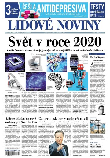 Obálka e-magazínu Lidové noviny 9.4.2016