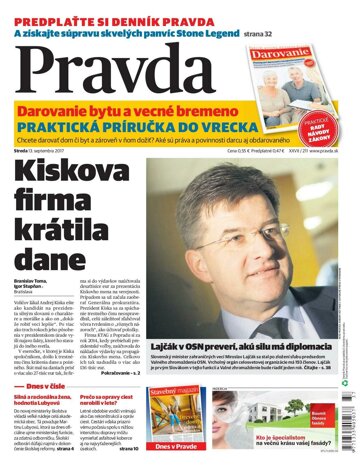 Obálka e-magazínu Pravda 13. 9. 2017