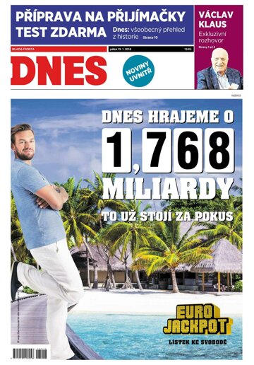 Obálka e-magazínu MF Dnes 19.1.2018