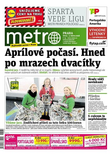 Obálka e-magazínu deník METRO 3.4.2018