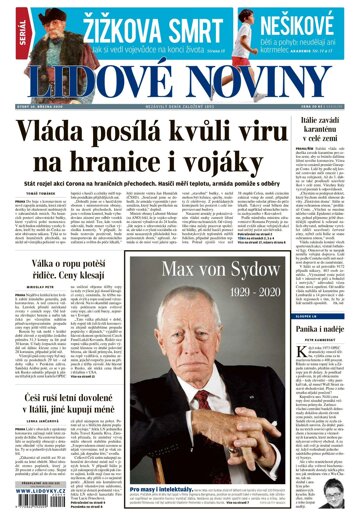 Obálka e-magazínu Lidové noviny 10.3.2020