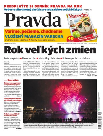 Obálka e-magazínu Pravda 2. 1. 2015