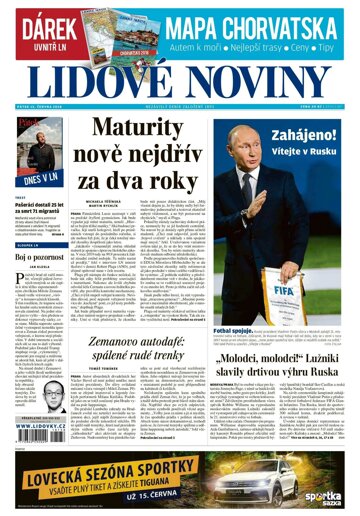 Obálka e-magazínu Lidové noviny 15.6.2018